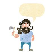 cartoon lumberjack with axe speech bubble N11