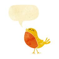 cartoon singing bird with speech bubble N8