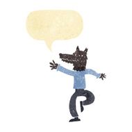 cartoon happy wolf man with speech bubble N24