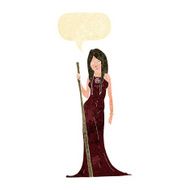 cartoon sorceress with speech bubble N12