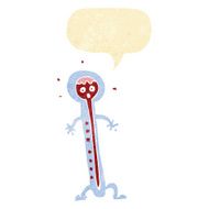 cartoon hot thermometer with speech bubble N12