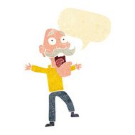 cartoon shocked old man with speech bubble N35