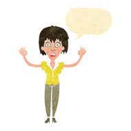cartoon woman stressing out with speech bubble N24