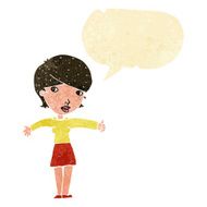 cartoon woman giving thumbs up symbol with speech bubble N82