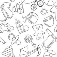 Doodle Baby Seamless Pattern N2