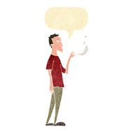 cartoon annoyed smoker with speech bubble N12