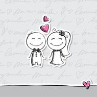 hand drawn wedding couple vector eps 10 N2