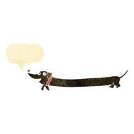 cartoon dachshund with speech bubble N4