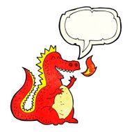 cartoon fire breathing dragon with speech bubble N11