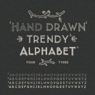 Trendy hand drawing alphabet