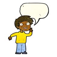 cartoon boy posing for photo with speech bubble N12