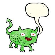 cartoon little demon with speech bubble N33