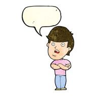 cartoon disappointed man with speech bubble N8