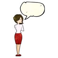 cartoon businesswoman ignoring with speech bubble N10