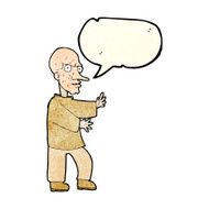 cartoon mean looking man with speech bubble N12