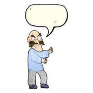 cartoon angry old man with speech bubble N177