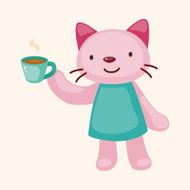 animal having afternoon tea theme elements N45