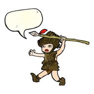 cartoon caveman with speech bubble N12