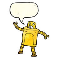 cartoon robot with speech bubble N234