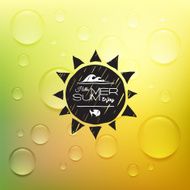 Retro summer label doodle sketch style vintage calligraphic design card N5