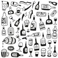 Alcohol bottles - doodles N2