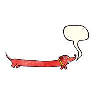 cartoon dachshund with speech bubble N5