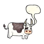 cartoon bull with speech bubble N34