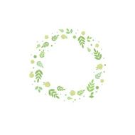 Frame with leaves and apples Vector template for design