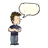 cartoon man refusing to listen with speech bubble N12