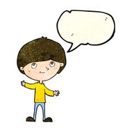 Cartoon happy boy with speech bubble N288