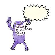 cartoon crazy frog with speech bubble N11