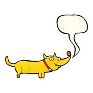 cartoon happy dog with speech bubble N95