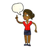 cartoon woman with great idea speech bubble N24