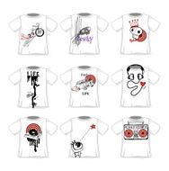 Hipsters doodle style fashionable t-shirts designs