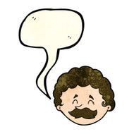 cartoon man with mustache speech bubble N107