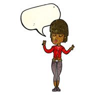 cartoon cool girl with speech bubble N35
