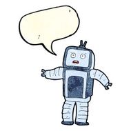 cartoon funny robot with speech bubble N105