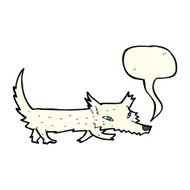 cartoon little wolf with speech bubble N45