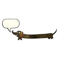 cartoon dachshund with speech bubble N8