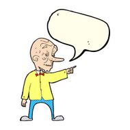cartoon old man pointing with speech bubble N11
