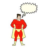 cartoon superhero with speech bubble N29
