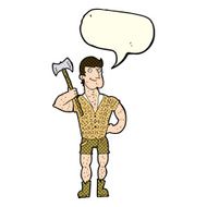 cartoon lumberjack with speech bubble N9