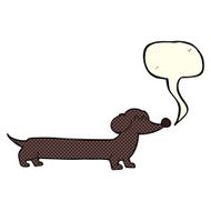 cartoon dachshund with speech bubble N9
