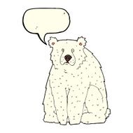 cartoon funny polar bear with speech bubble N8