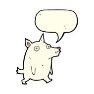 cartoon funny little dog with speech bubble N24