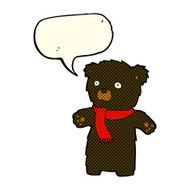 cartoon cute black bear with speech bubble N56