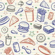 Seamless junk food background