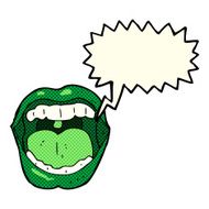 cartoon halloween mouth with speech bubble N21