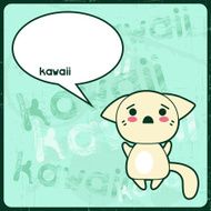 Kawaii card with cute cat on the grunge background N8