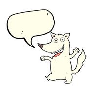 cartoon happy wolf with speech bubble N24